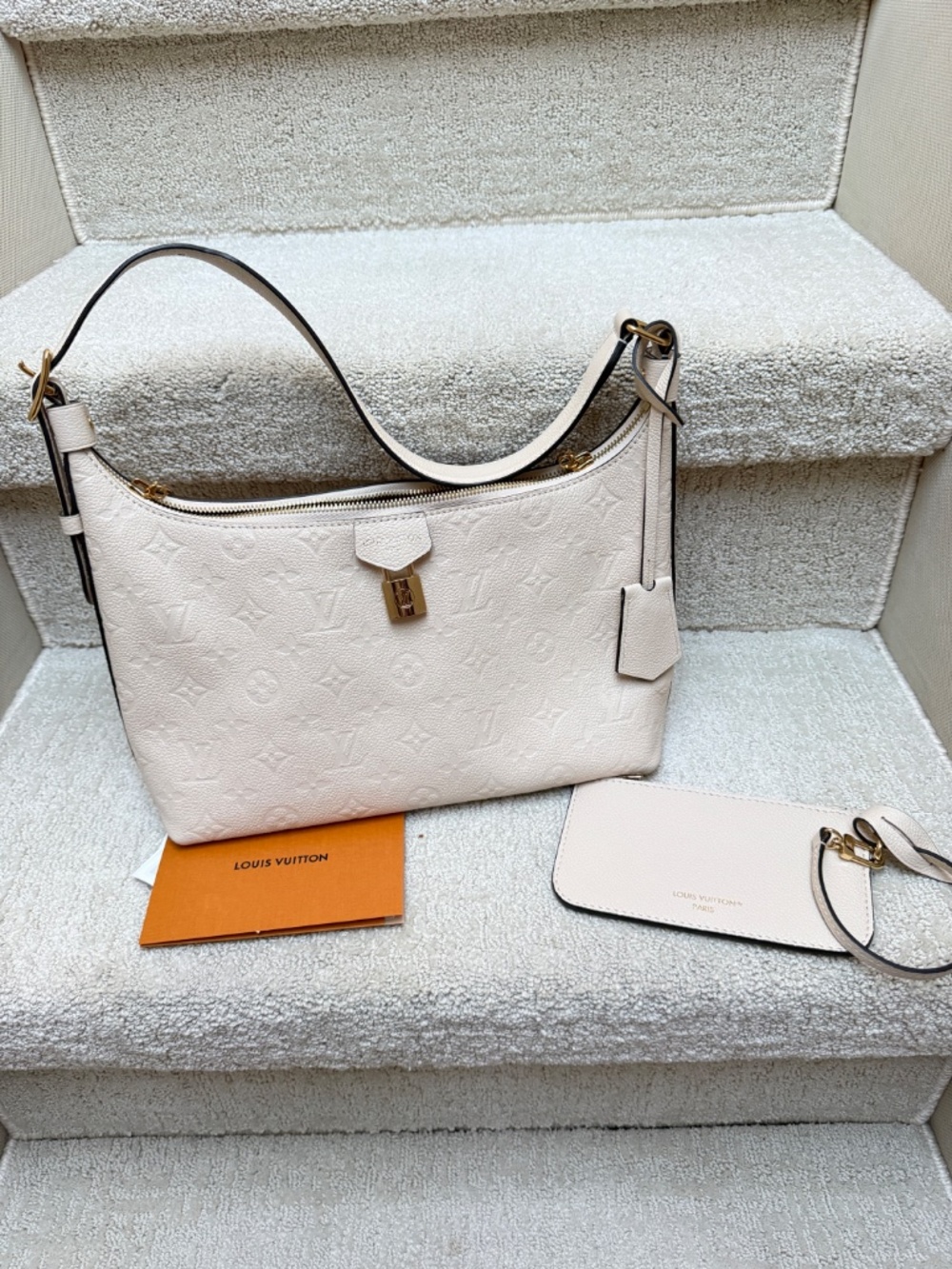 Louis Vuitton Empreinte Monogram Sac Sport in Cream Pre-Owned